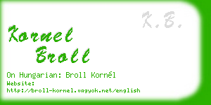 kornel broll business card